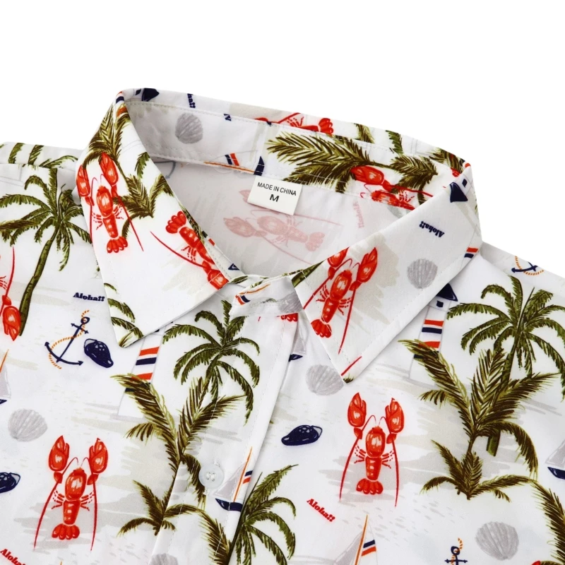 Camisas masculinas de algodão havaiano de alta qualidade, camisa extragrande, roupas da moda Tiki, Blusas de luxo, Social, Verão, 2022