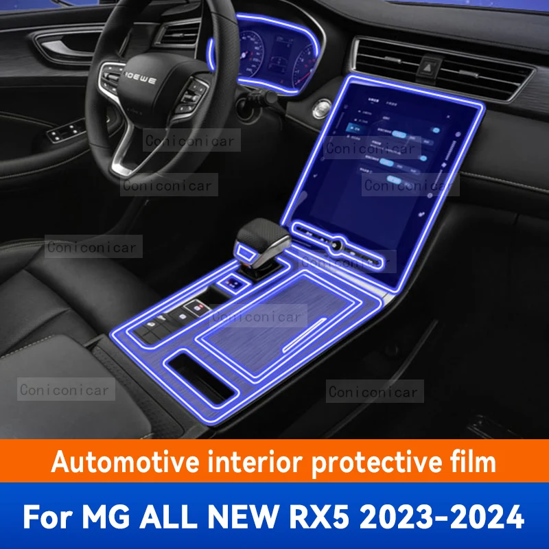 

For MG All New RX5 2023 2024 Car Interior Center Console Screen Transparent TPU Protective Film Anti-scratch Repair Accessories