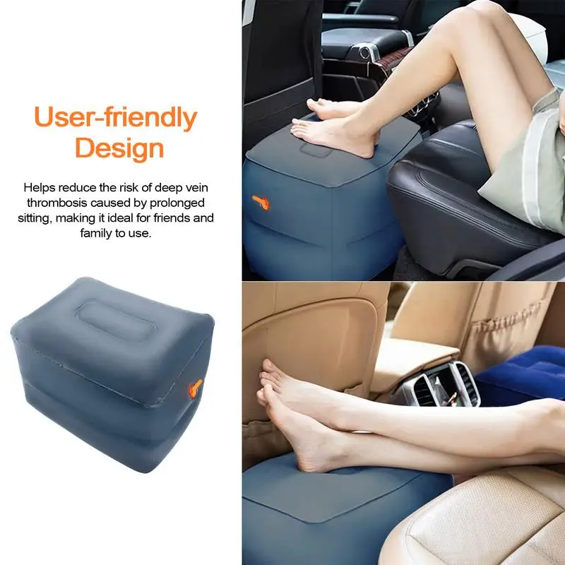 Travel Foot Pillow Portable Car Foot Rest Airplane Inflatable Foot Rest Blow Up Foot Rest Travel Foot Rest Pillow For Office