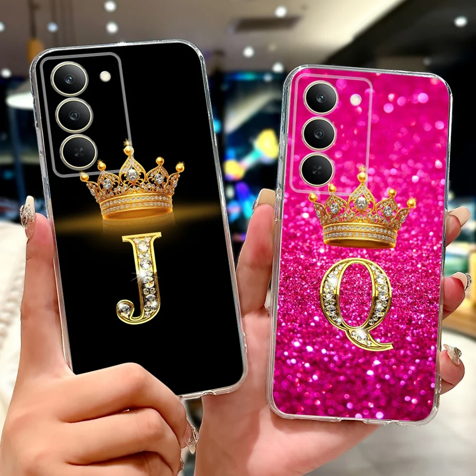 For Realme 14X 5G Case Luxury Crown Letters Cover Soft Silicone Phone Cases For Realme 14X Realme14X 5G Back Cover 6.67'' Bumper