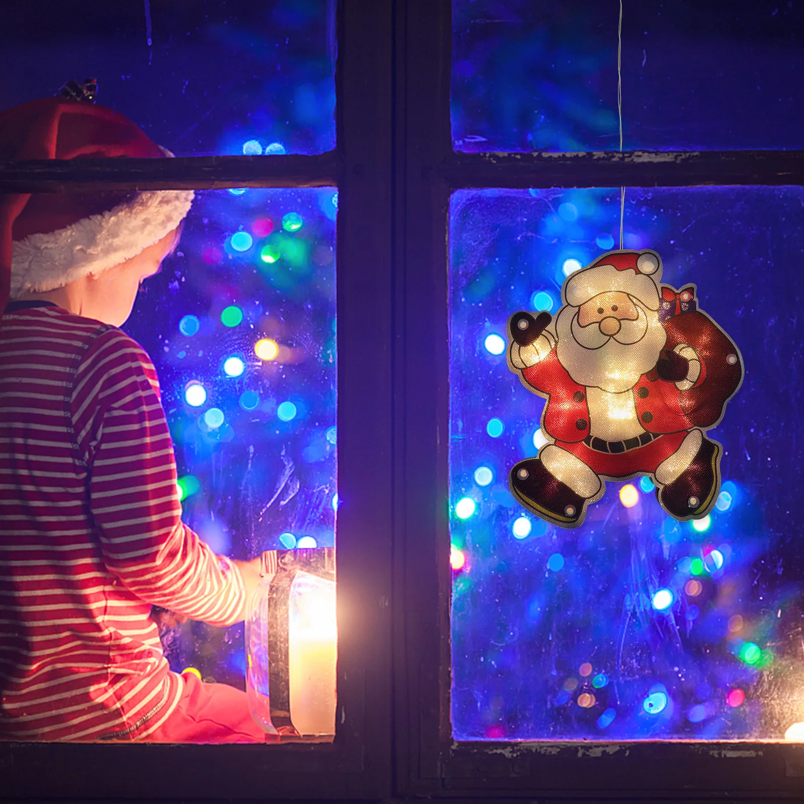 عيد الميلاد موضوع شفط ضوء نافذة الديكور المحمولة مصباح الحفلات للمنزل فندق مول مكتب شفط ضوء مصباح للزينة