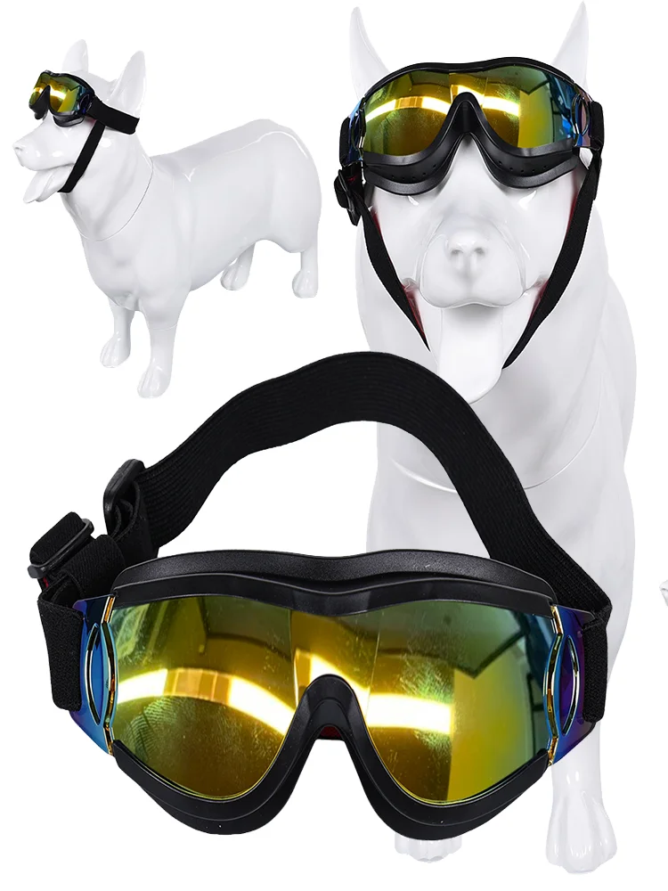 

Bad Guys Mr. Wolf Cosplay Dog Sunglasses Vintage Windproof Outdoor Pet Goggles Pet Accessories With Elastic band Party Halloween