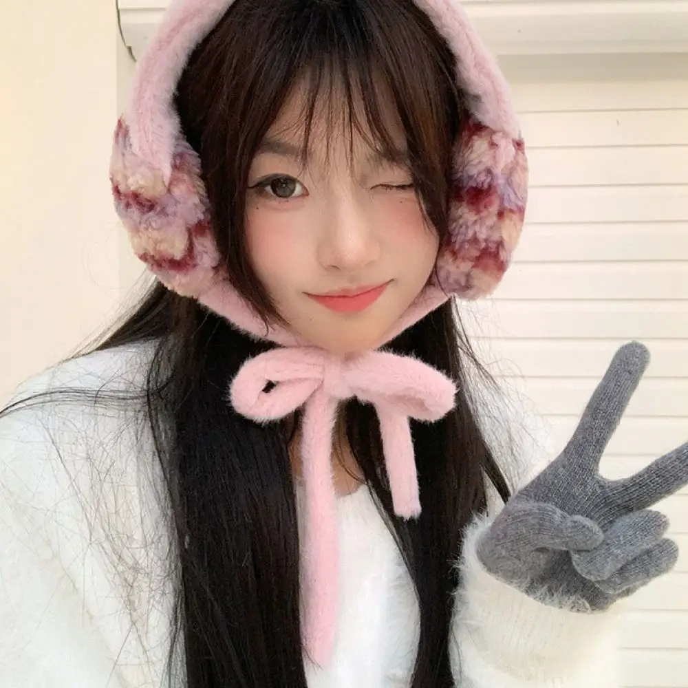 korean-style-plush-earmuffs-winter-warm-thickened-striped-ear-covers-soft-windproof-for-women-outdoor-sports-gear