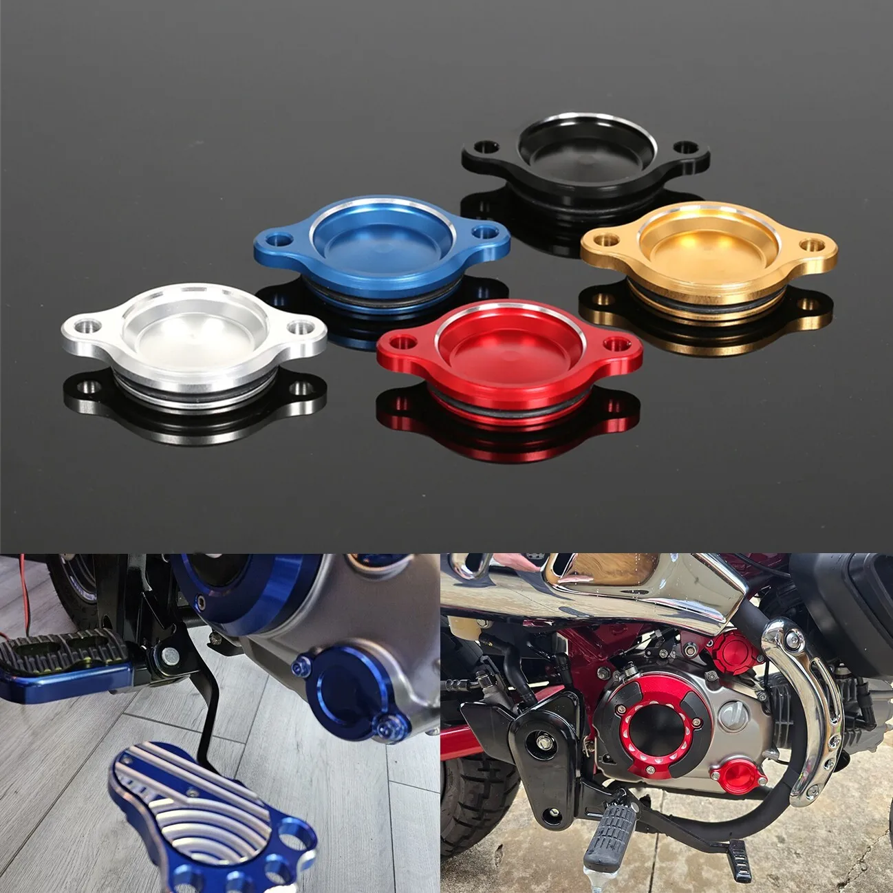 

CNC Oil Filter Cover For HONDA Monkey 125 JB03 Dax 125 JB04 Grom MSX JC92 CNC Oil Filter Cover