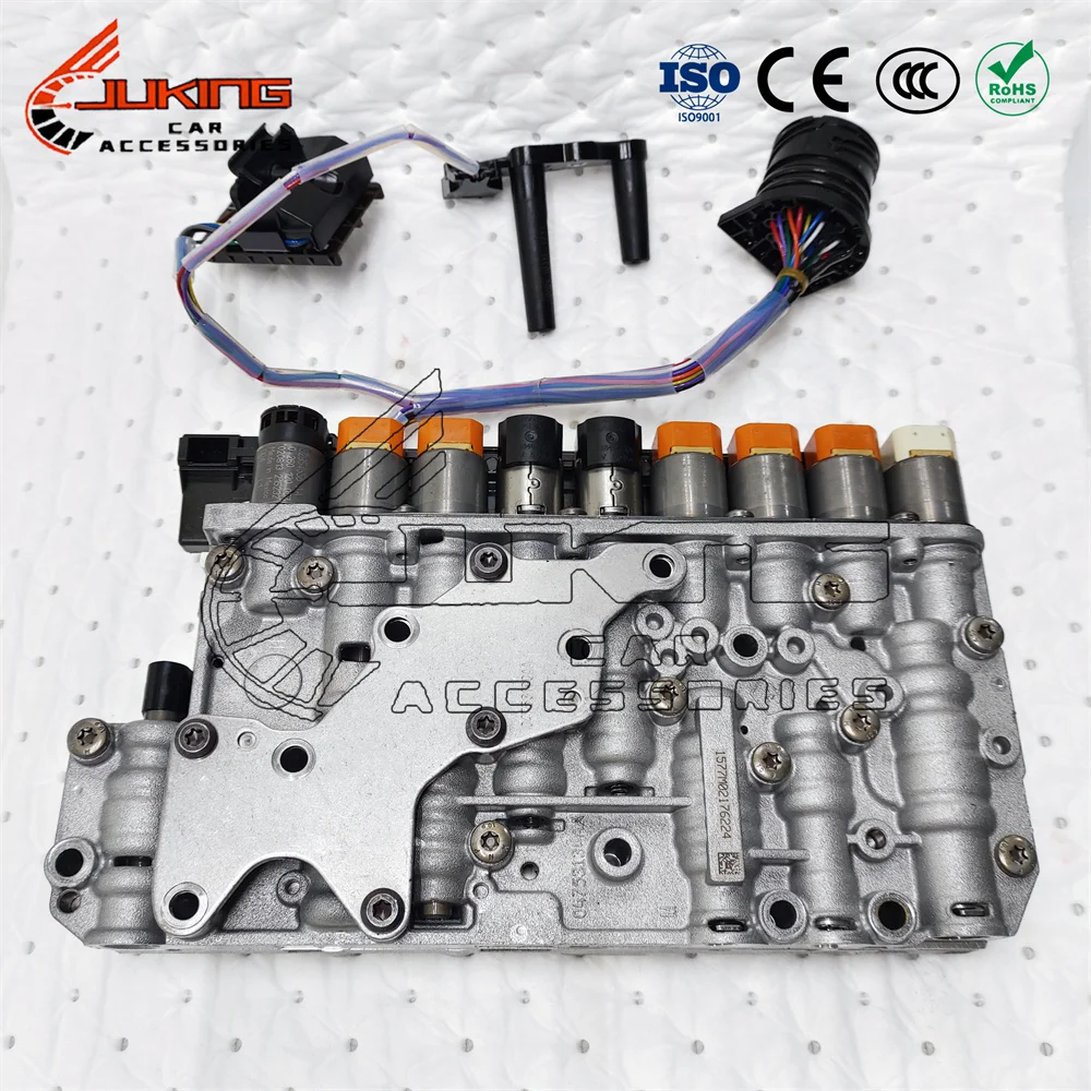 

The original 9HP48 transmission valve body with wiring harness 9/10 solenoid valve is suitable for Land Rover, Chrysler, Honda