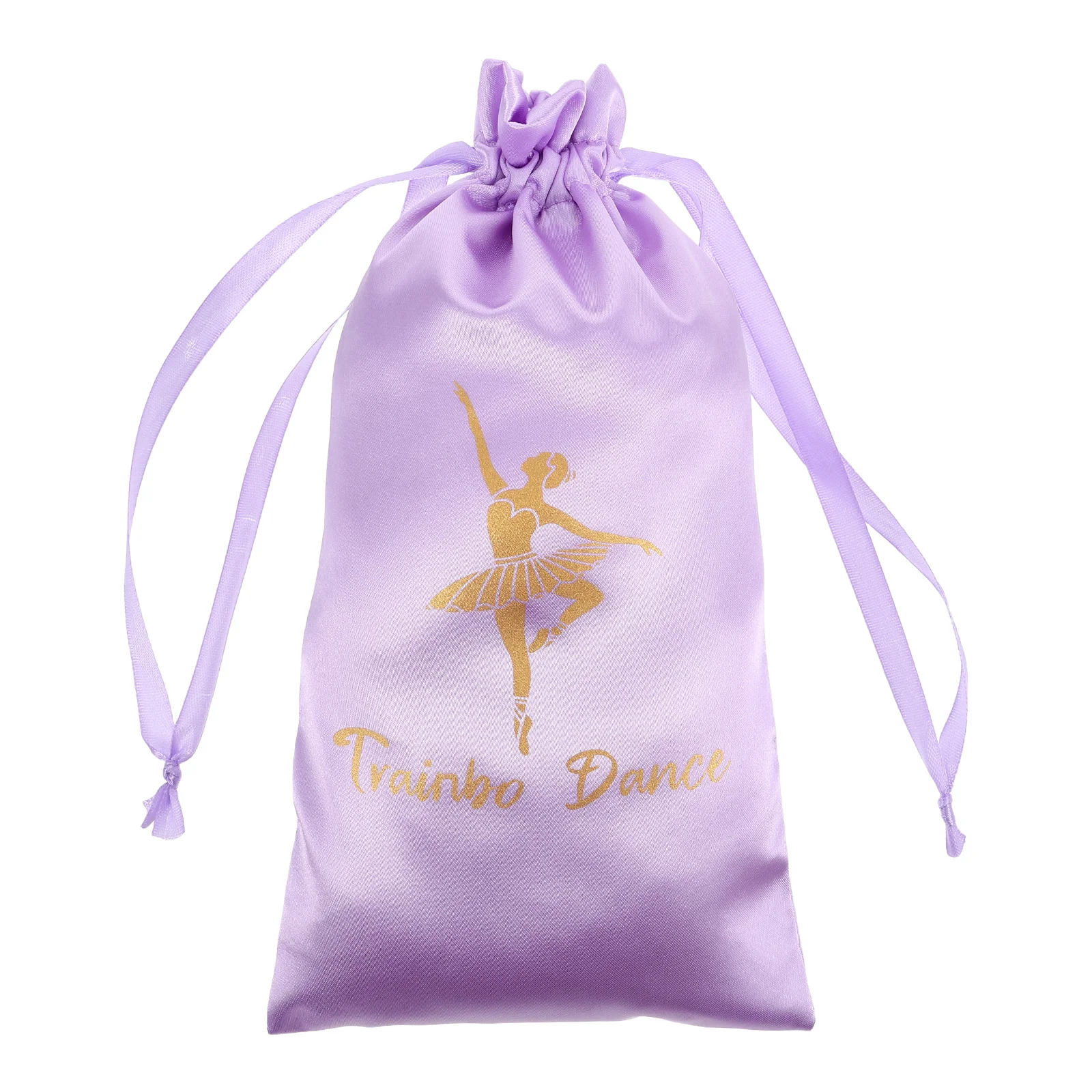 

Pointe Shoe Violet Satin Drawstring Dance Shoe Bag Ballet Carrier for Girls Women Size M Portable Storage Pouch