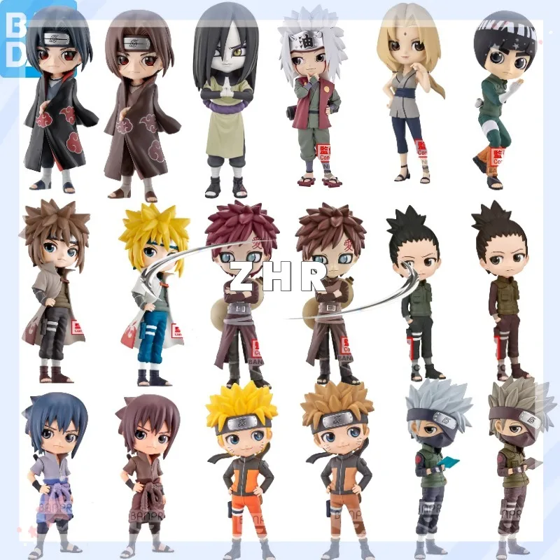 In Stock BANPRESTO Qposket Naruto Sasuke Jiraiya Orochimaru Tsunade Itachi Minato Kakashi Shikamaru Gaara Rock Lee Anime Figure