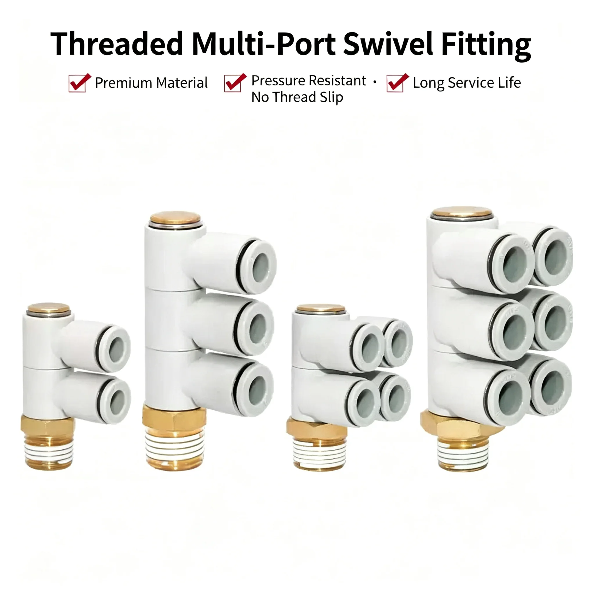 10pcs Pneumatic Adapter Set KQ2ZT KQ2ZD06 01 Universal Twin Tube Rotary Quick Connect for Air Tools One to Two Four Six KQ2VD