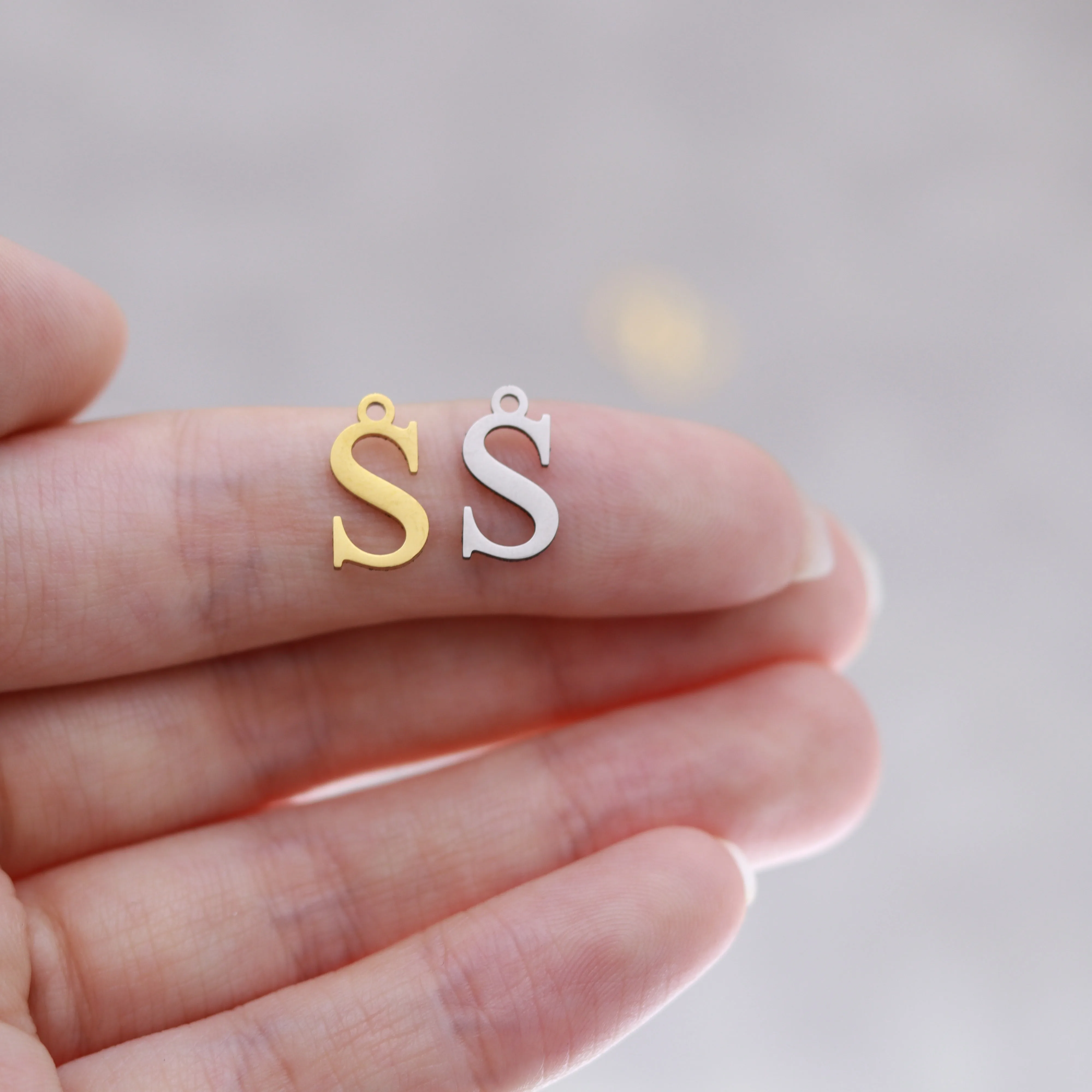 3pcs Classic Mini 26 Initial Letter Charms 316 Stainless Steel Pendant DIY Bracelets Earrings Jewelry Making Alphabet Accessorie view 5