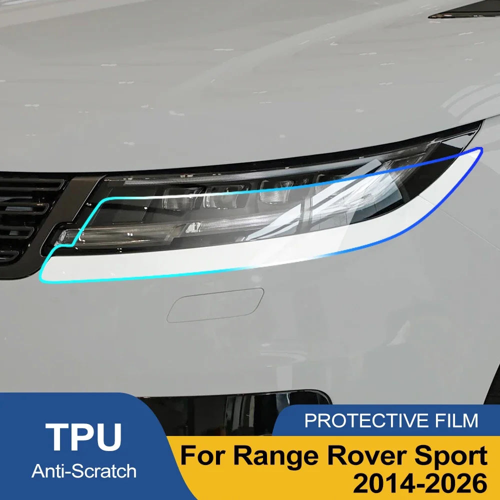 For Range Rover Sport L46 L494 High Gloss Smoke Black Pre-Cut Headlight Protection Film TPU PPF Kit Anti-Scratch Vinyl Wrap