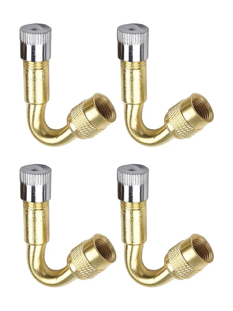 4Pcs 45 Degree Valve Stem Extension Copper Angle Bent Valve Adaptor Tyre Tube Valve Extension Adapter For Motorcycle Truck