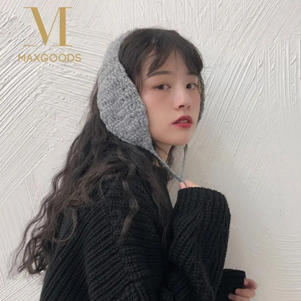 Plüsch-Strick-Ohrenschützer mit Haarball, einfarbig, Gehörschutz, Stirnband, verdickter Gehörschutz, Winter-Ohrenschutz, Herbst und Winter