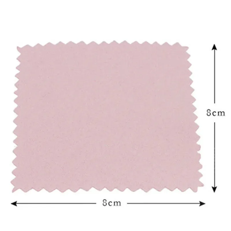 Pano de polimento rosa para limpeza de joias de prata e ouro, macio e eficiente.
