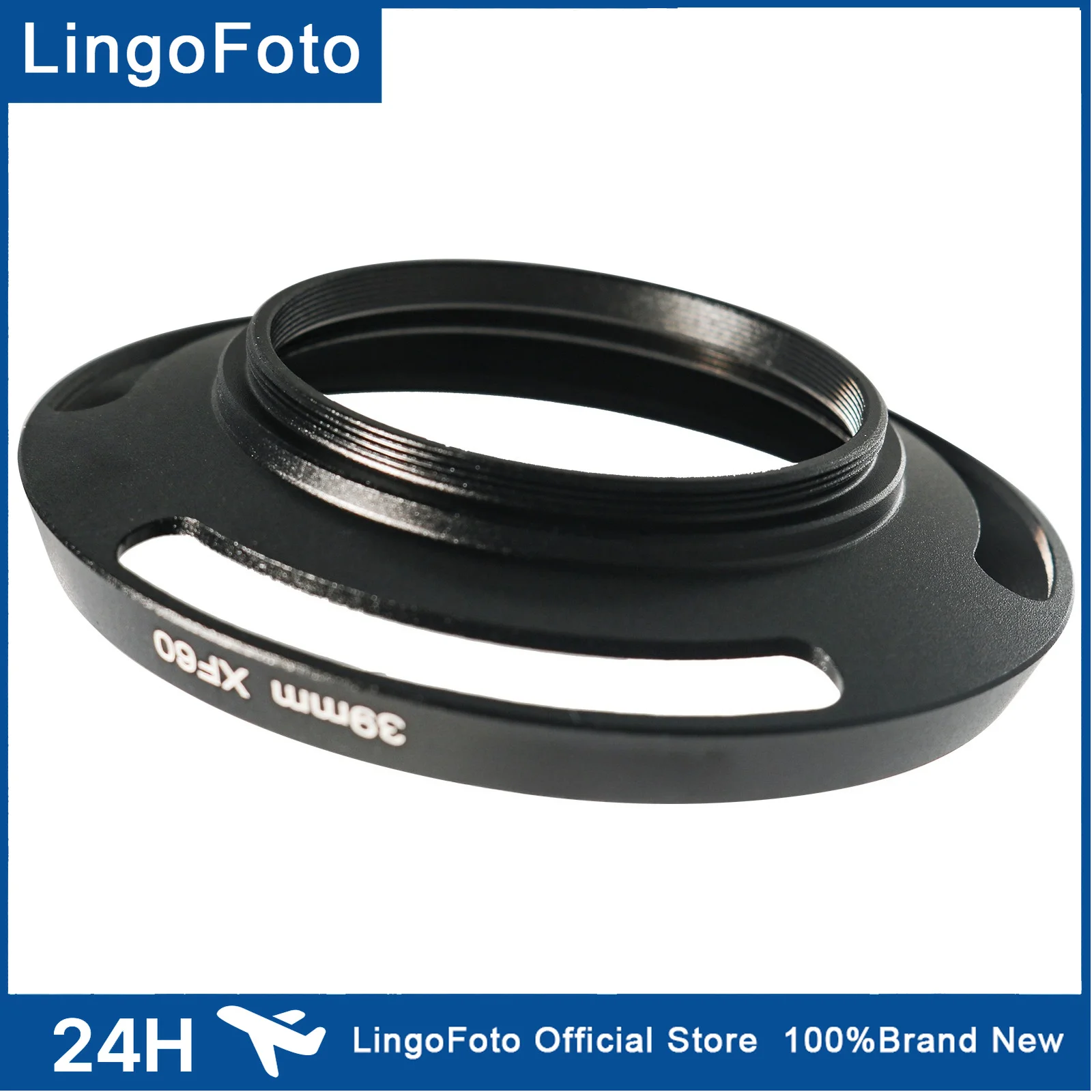 LingoFoto 39mm Metal Screw-in Vented Lens Hood for XF 60mm f/2.4 R Macro, Replacement for LH-XF60 Sunshade