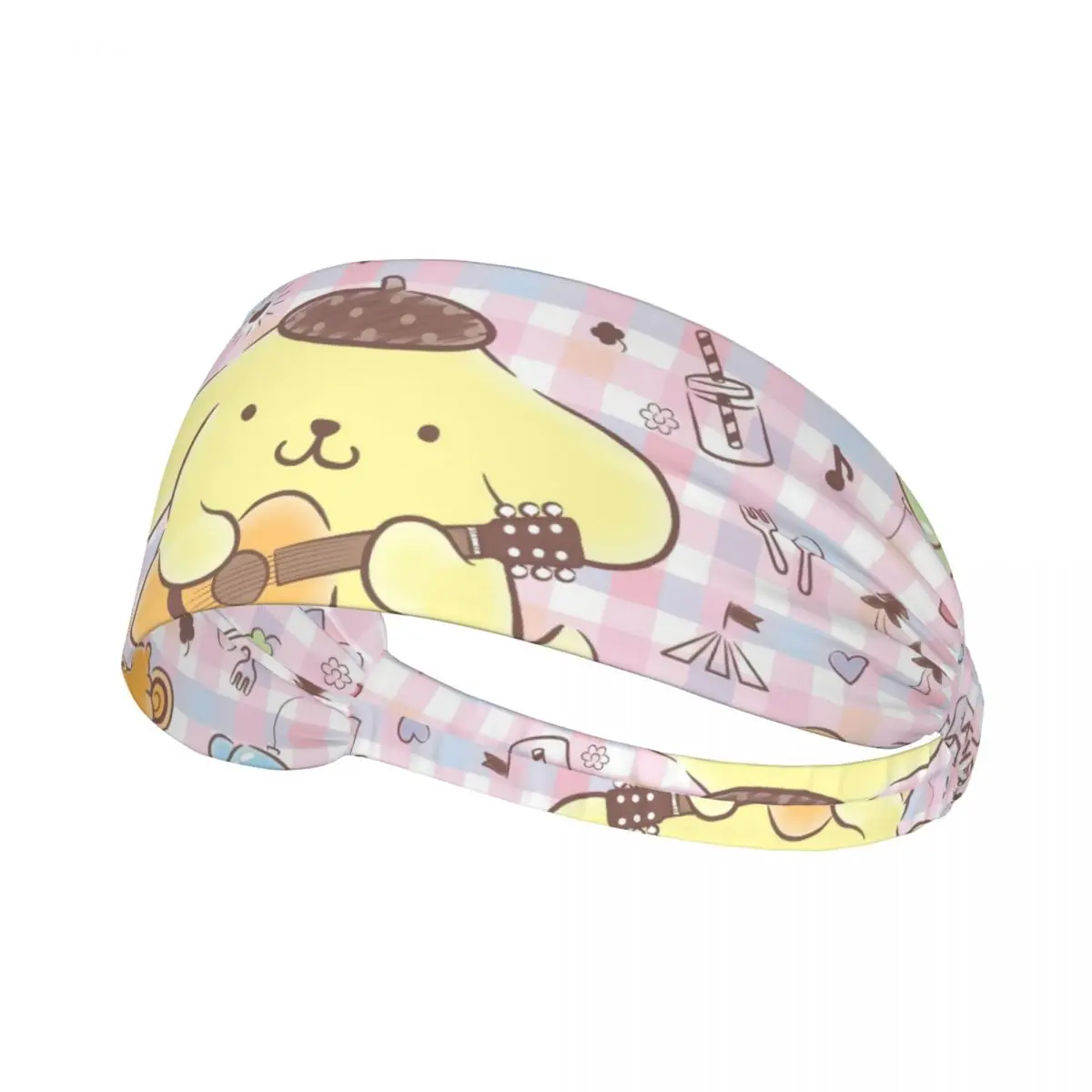 

Custom Pompompurin Sanrio Cartoon Sweatband Women Men Moisture Wicking Athletic Headband for Cycling