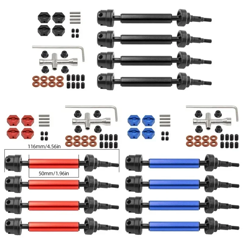 

4pcs Metal Front and Rear Drive Shaft CVD Driveshaft for ARRMA 1/10 3S Big Rock V2 Granite Senton Vortecks RC Car Upgrade Parts