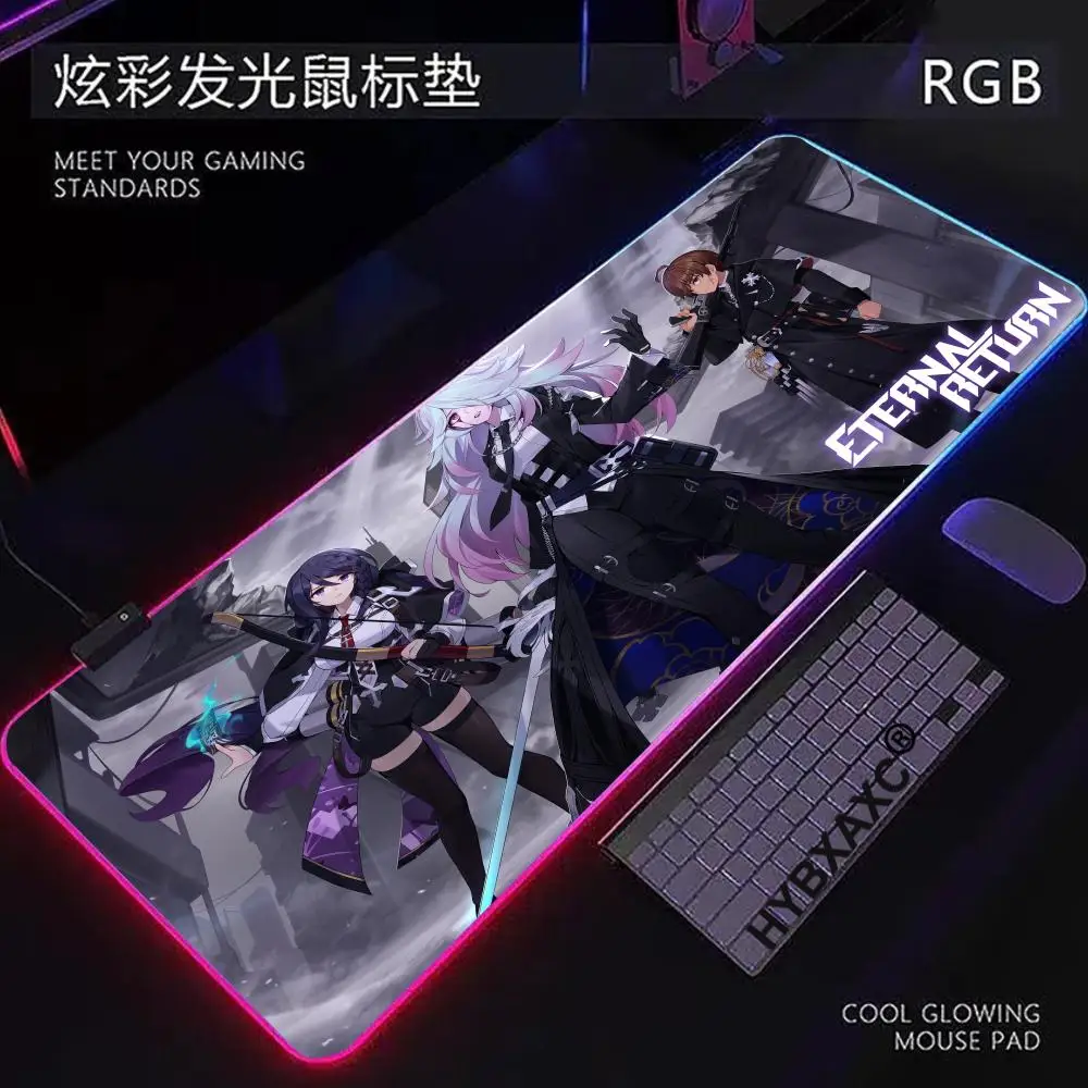 HD HYBXAXC Mouse Pad RGB Gaming Mouse Pad Desk Mat HD Gamer Large LED Light XXL Best Sellers Eternal Return RGB mouse pad