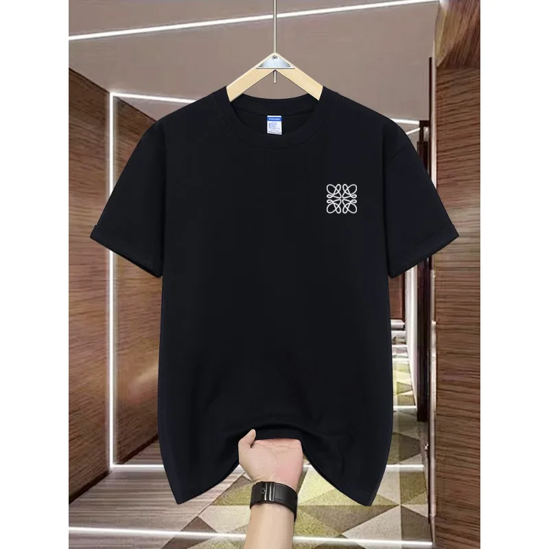 

2026 New Men's 100% Cotton T-shirt Loose American Style Casual Short Sleeve Couple Matching Tops