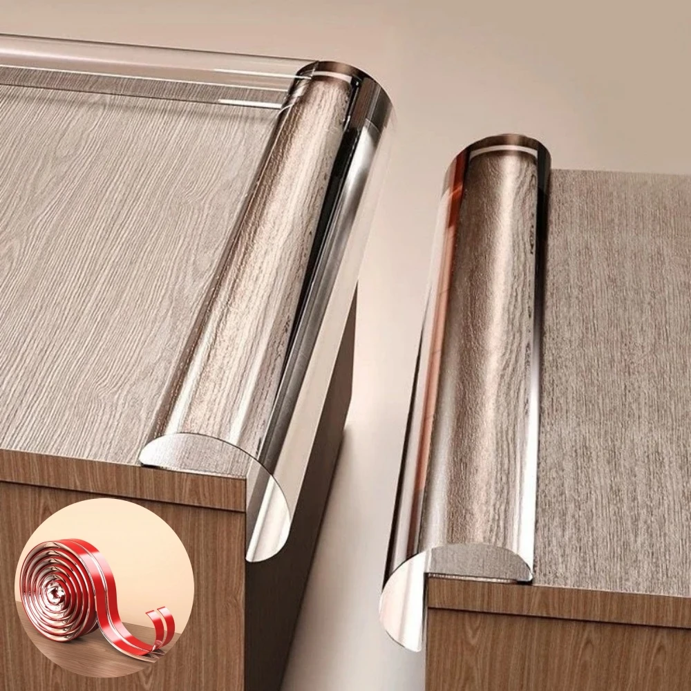 1pc 3metersX2cm/3cm Table Edge Guard Furniture Corner Protector Strip Self Adhesive Transparent Collision Proof Soft Bumper