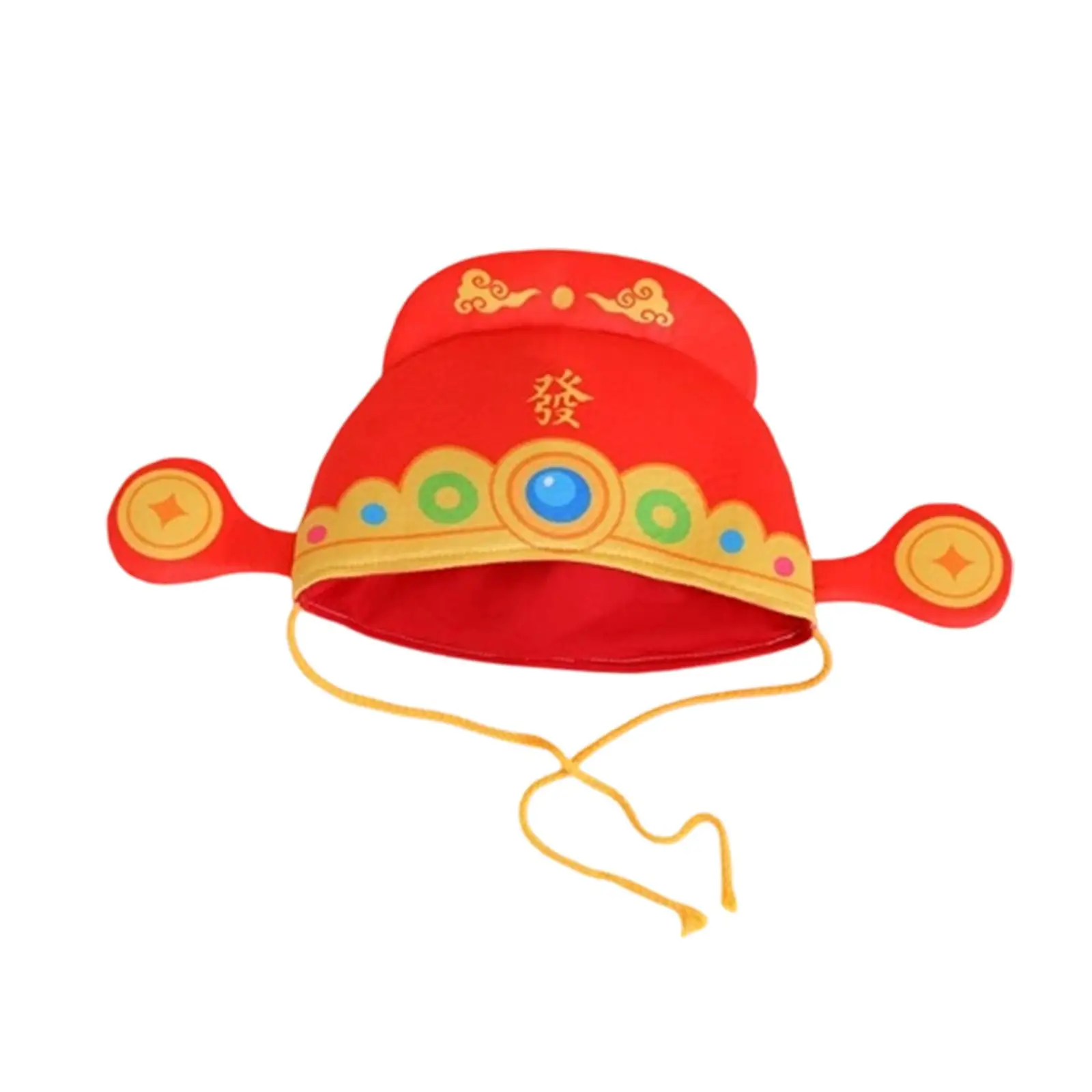 

New Year God of Wealth Hat Funny, Boys Girls Performance Prop Spring Festival Headpiece, Headgear for Masquerade Ball Festival