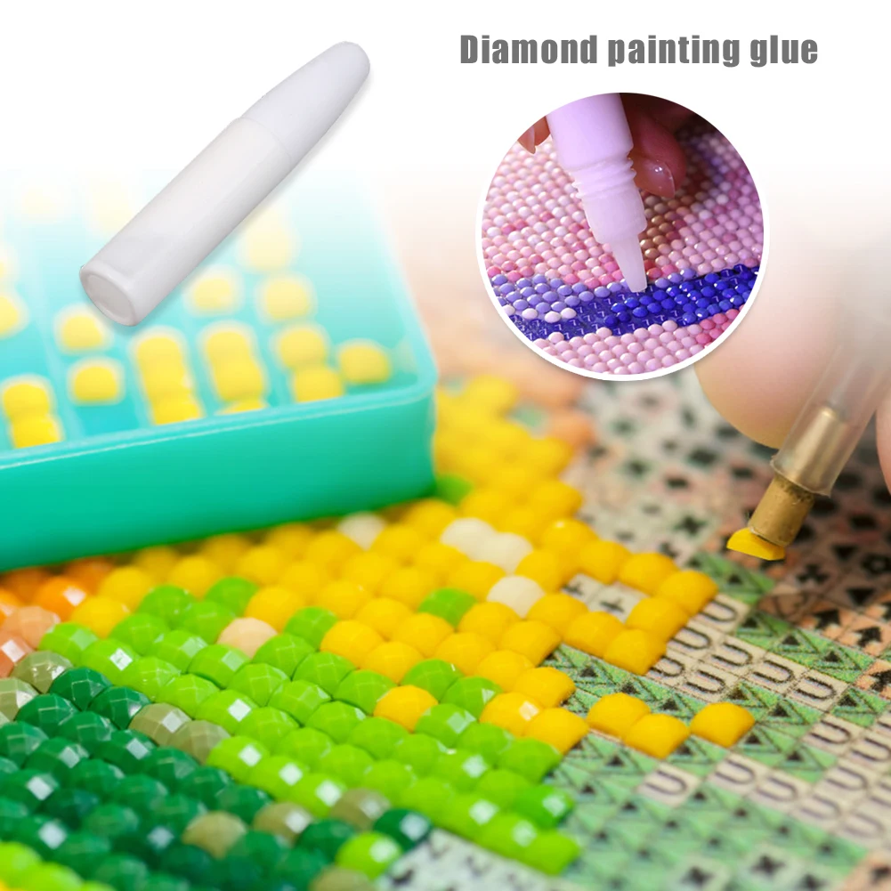 1-10PCS DIY tool Diamond Painting Accessories Round Square Sticky Drill Glue Non-toxic Bottled Glue Cross Stitch Glue Artwork Pa