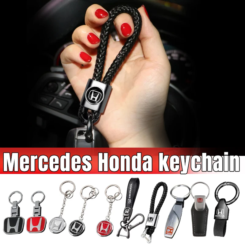 3D Metal/Leather Car Styling Keychain For Honda Power TypeR Jazz City Civic Inspire Accord FIT HRV XRV CRV GK5 Odyssey Legend