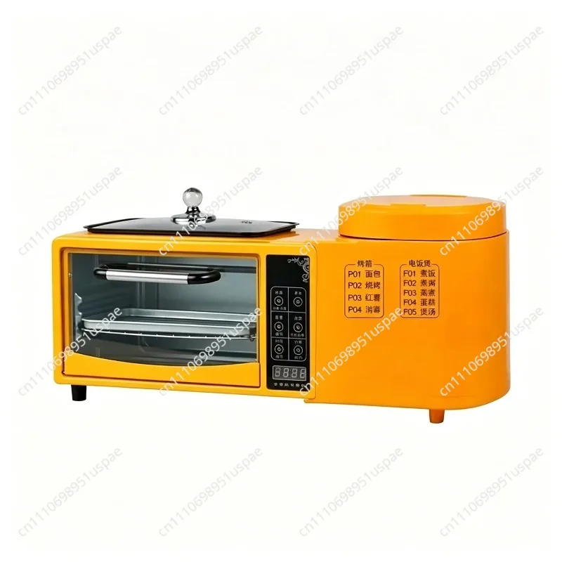 Multi-Functional Electric Breakfast Machine,Frying&Roasting Pan,Toast Oven,Rice Cooking Pot,Four-in-One Toaster&Sandwich Maker