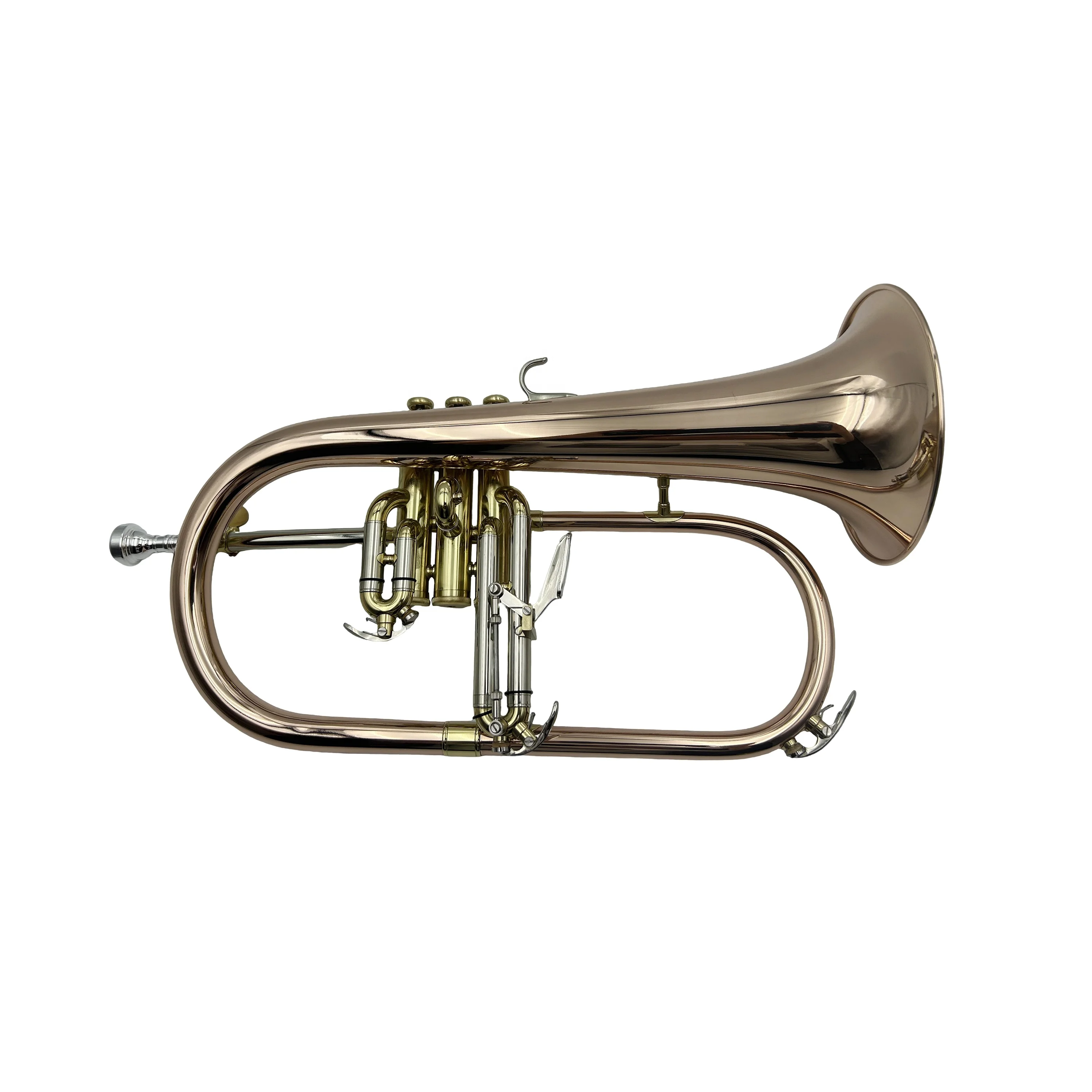BB Flugelhorn Professional Phosphorus Copper Bronze Body Gold Lacquer Surface High Quality Wind Musical Instrument
