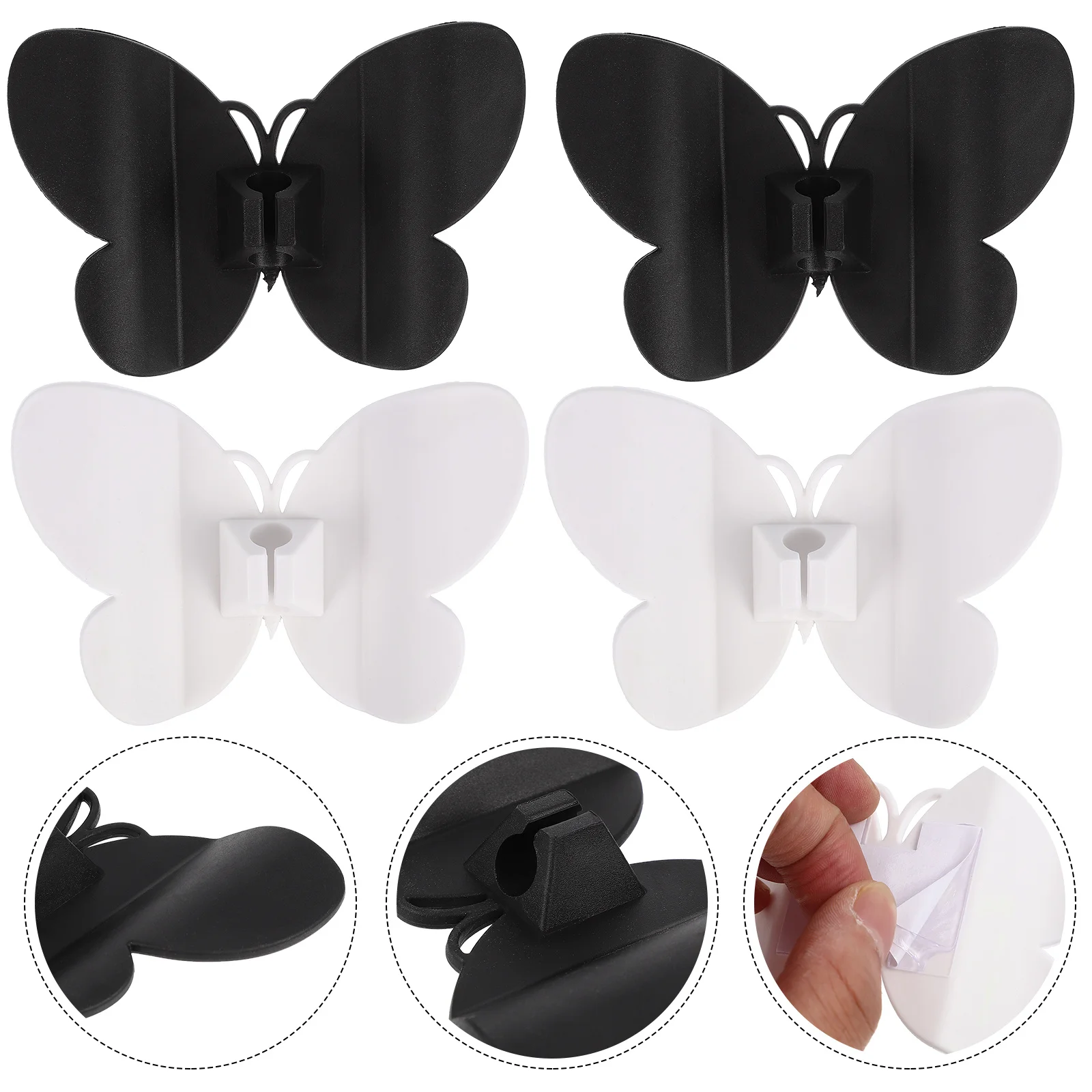 Organizador de cables de datos, envoltura de cables moderna con forma de mariposa, plástico duradero, gestión de cables de electrodomésticos de cocina, autoadhesivo, fácil, 4 Uds.