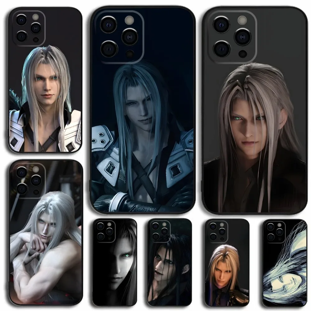 Game Final Fantasy Sephiroth Phone Case For iPhone 16,15,14,13,12,11,Pro,X,XS,Max,XR,Plus,Mini Soft Black Cover