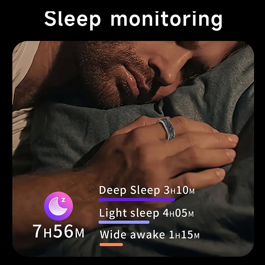 Smart Ring Heart Rate Blood Pressure Blood Oxygen Sleep Monitoring Step Counting Activity Tracking Shared Waterproof Ring