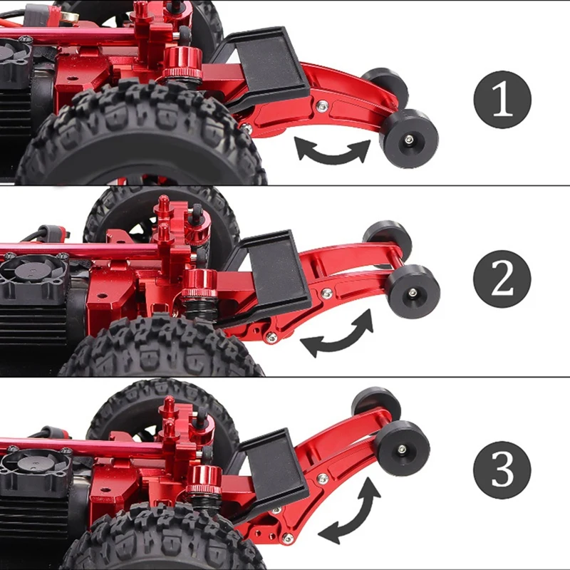 

L67A For 1/14 Upgrades MJX Hyper Go 14210 14209 H14BM Metal Wheelie Bar Adjustable for High Speed RC Brushless RC Car Red