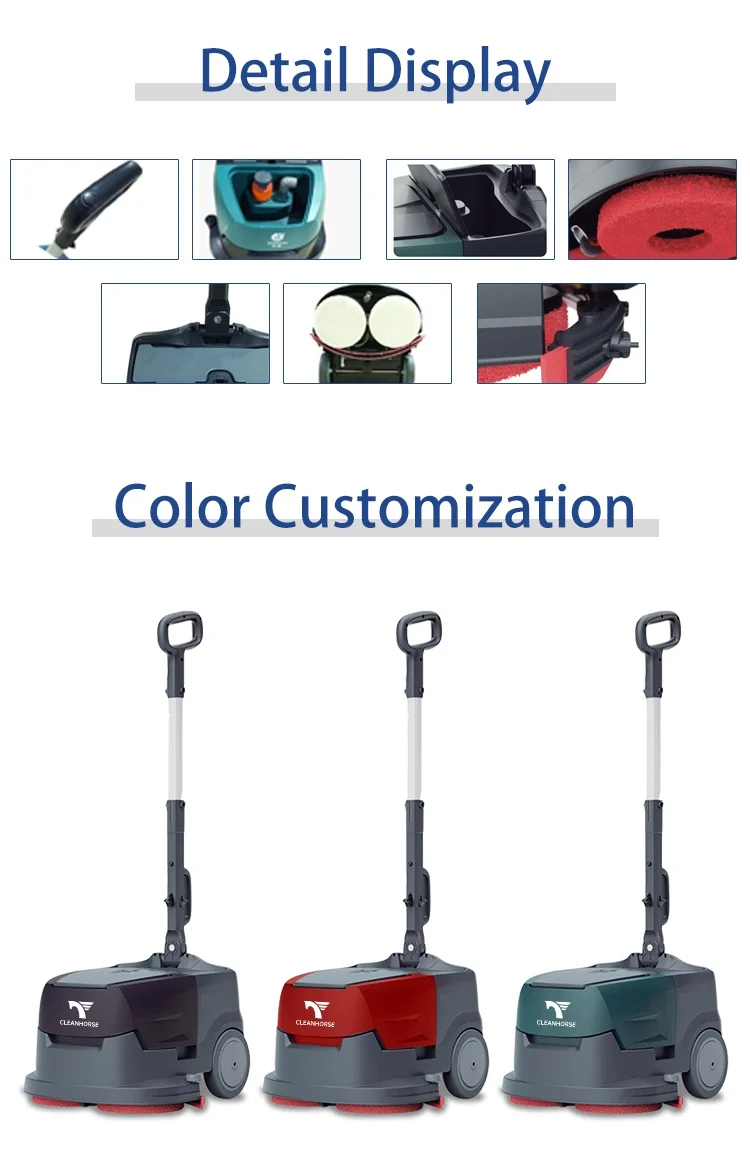 

K1 New Handheld Battery Operated Commercial Floor Scrubber Machine Lithium Battery 24V Self-Propelled Corner Cleaning