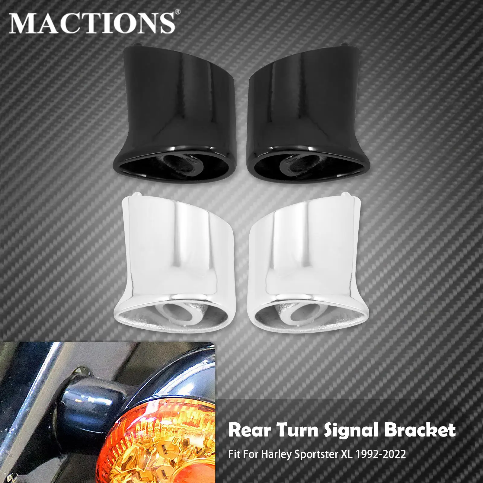 Motorcycle Rear Turn Signal Bracket Mount Black/Chrome For Harley Sportster XL 1200 883 72 48 Iron Roadster Custom Low 1992-2022