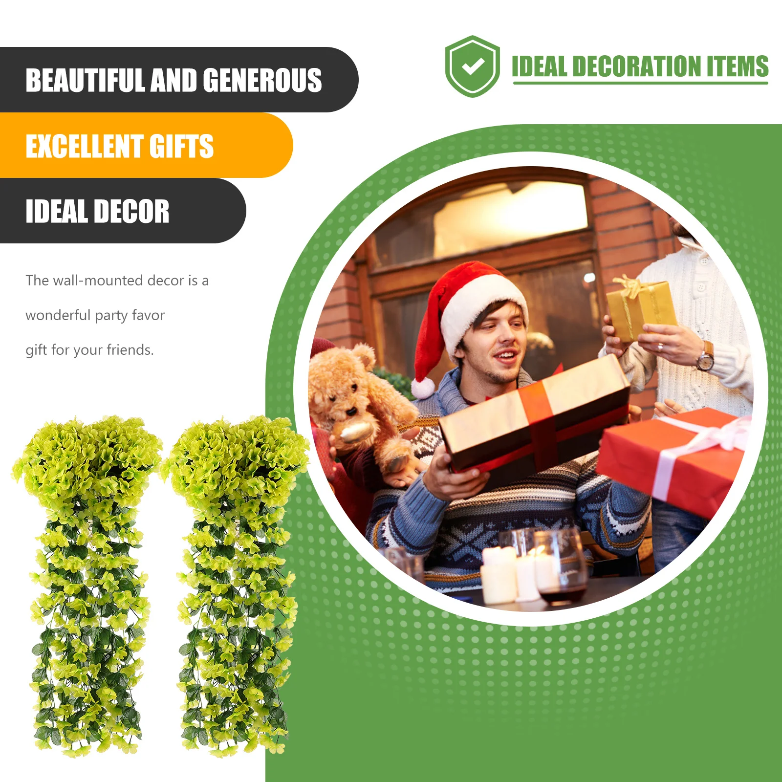 

2Pcs Beautiful Fake Violet Flowers Hanging Garland for Home Decoration Wedding Party Decor Hanging Fake Flower