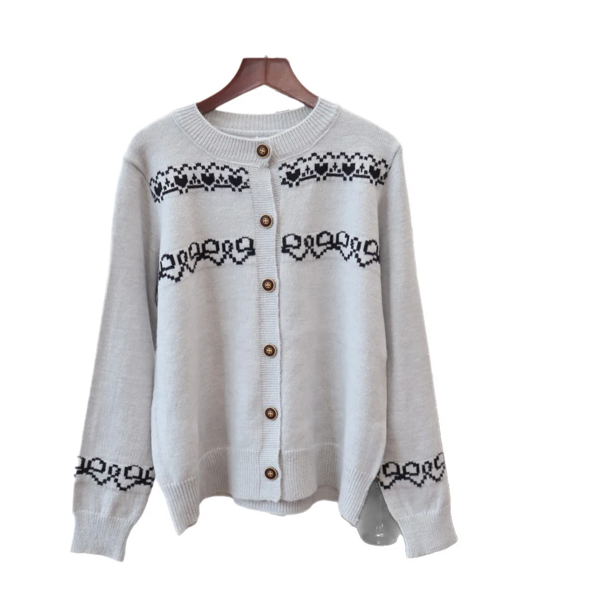 Vintage Neue Mode Herbst Winter frauen Farbe-coded Casual Trendy Langarm einreiher Gestrickte Pullover Mäntel Weibliche