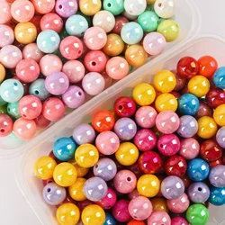 8-16mm Colour AB Charms Round Acrylic Beads Loose Spacer Beads for Jewelry Makeing DIY Handmade Bracelet Accessories