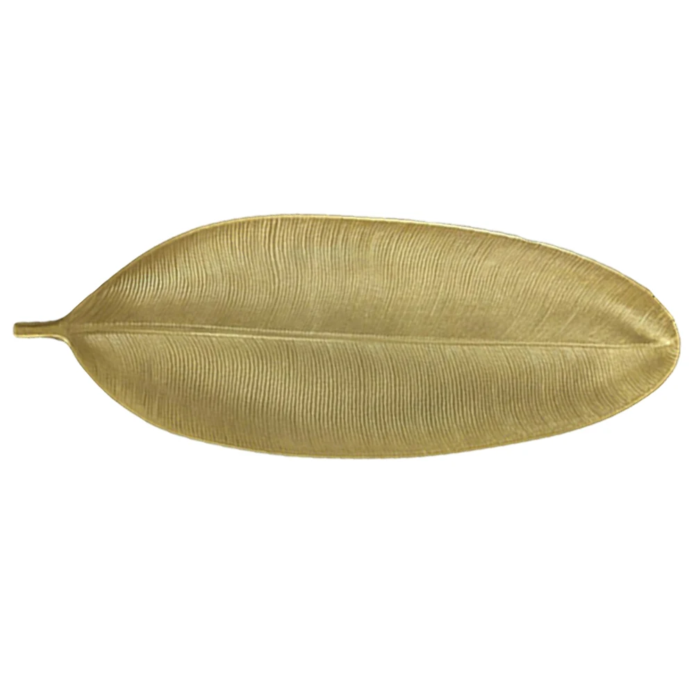 

Candy Dish Snack Tray Dessert Storage Leaf Shaped Creative Wooden Plate Household Golden Kitchen Bar Safe Environmental