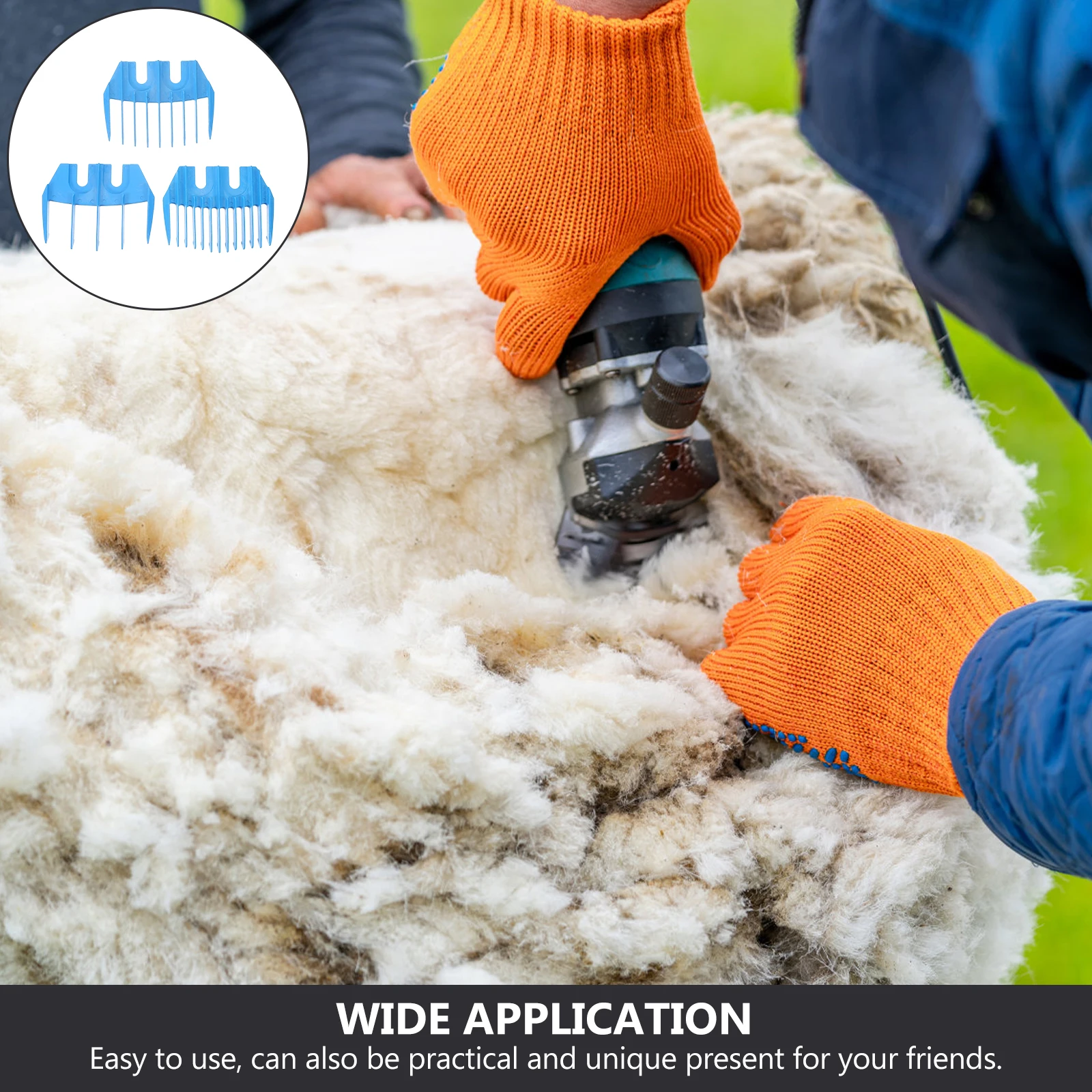 Trimmer con attacco protettivo in plastica guida per tosatrice da 3 pezzi per tosare accessori per forbici per tosatura di capre e pecore