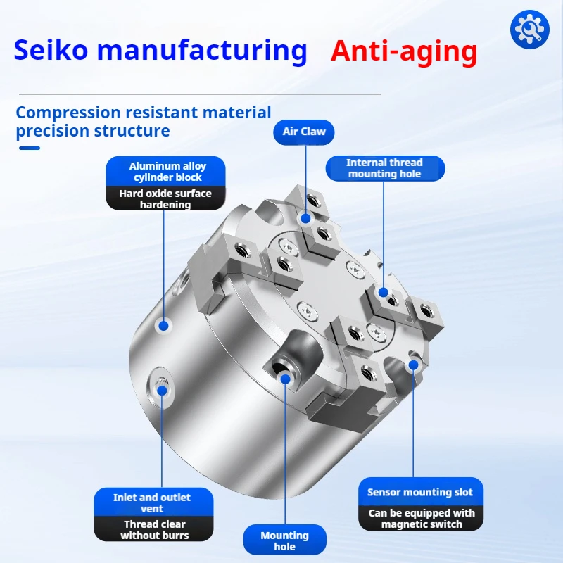 MHS2 MHS3 MHS4 Parallel Air Gripper NEW SMC 2-Finger 3-Finger 4-Finger Pnuematic Cylinder MHS3-50D MHS3-16D MHD3-20D MHS3-25D