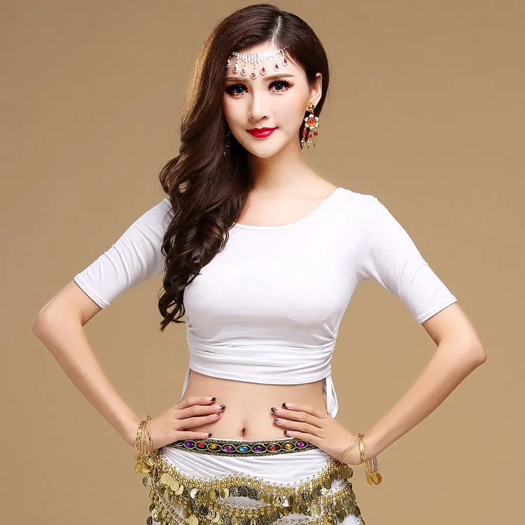 ダンス衣装、トップス、新しいベリーダンス衣装、インド舞踊練習着、モダール中長袖。