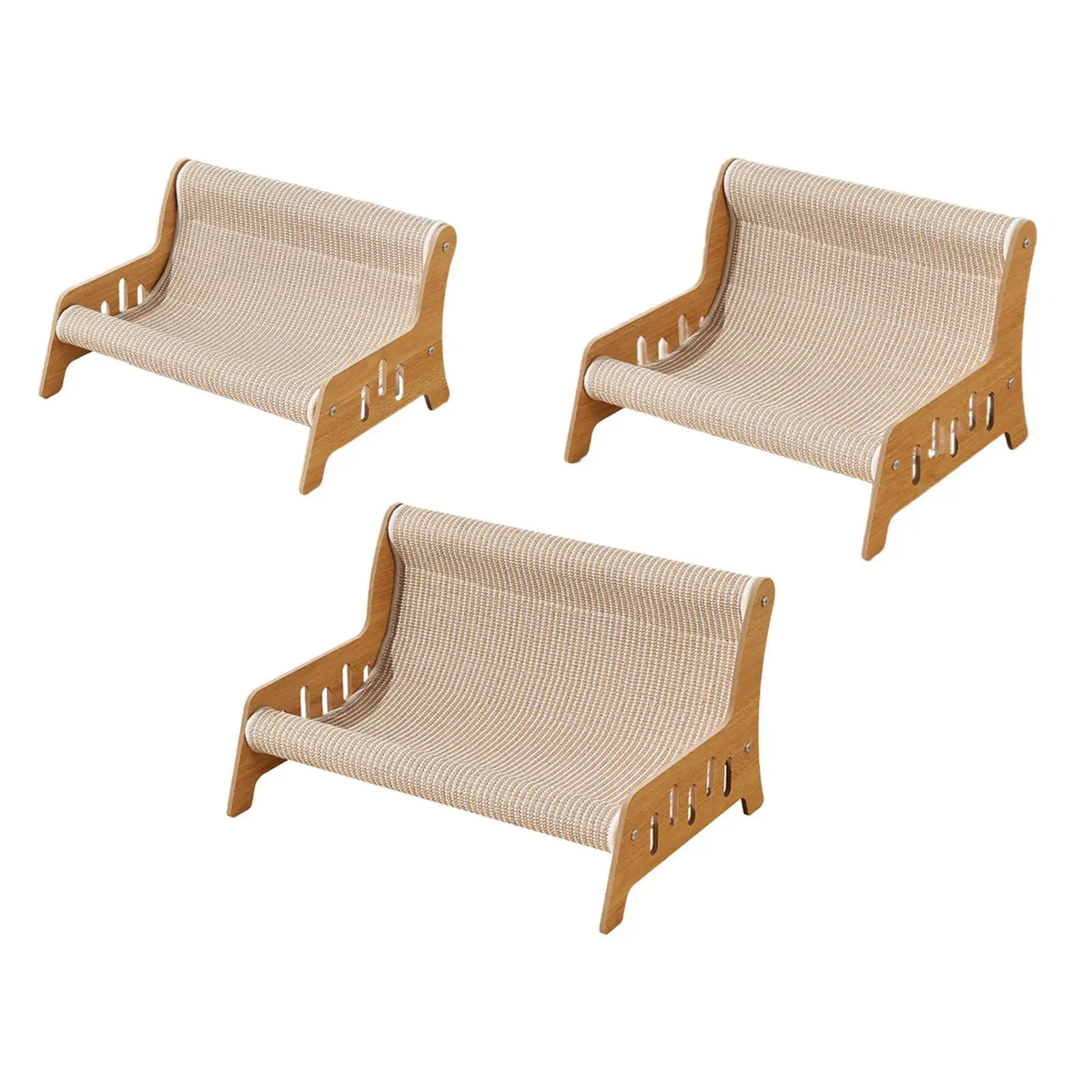 Cadeira de sisal para gatos, placa de madeira para arranhar gatos, cama elevada para cães e gatinhos