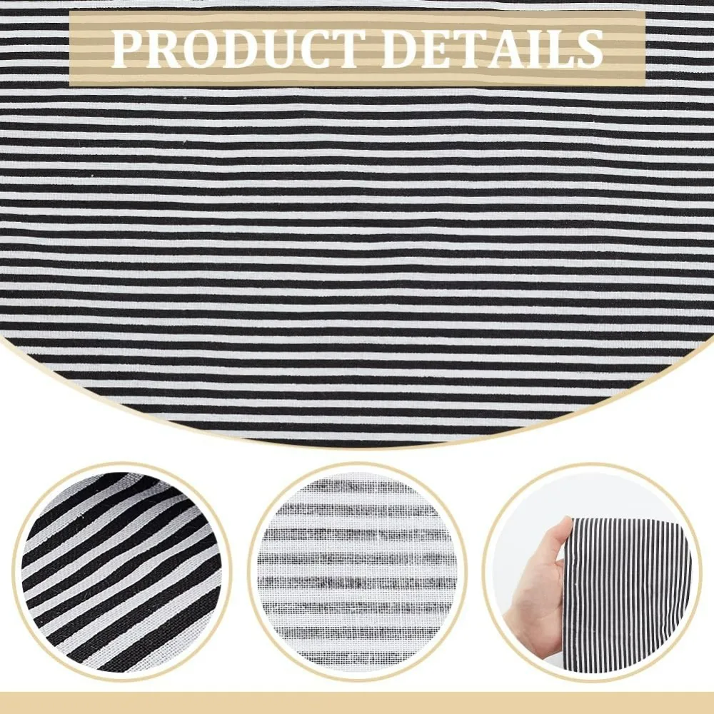 1.09 Yard Black White Stripes Cotton Fabric 63inch Wide Stripes Sewing Fabric Rectangle Cotton Fabric with Strip Pattern view 4