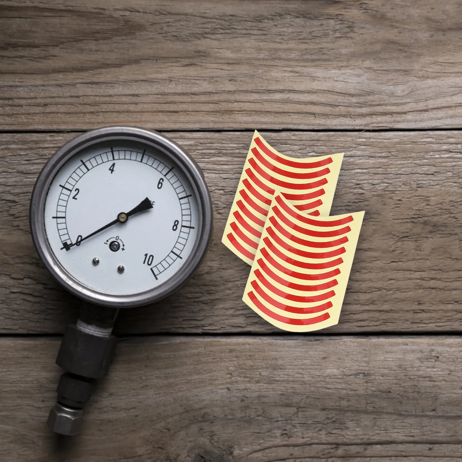 

60Pcs Tri-Color Reflective Pressure Gauge Stickers Quarter-Circle Waterproof Uv Resistant Industrial Safety Warning Limit