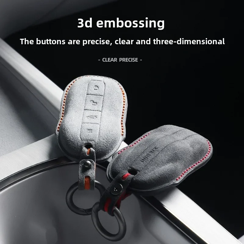 

For XiaomiSU7 Alcanlara Flip Fur Three-dimensional Key Bag Car Remote Control Key Protective Cover Interior Modification