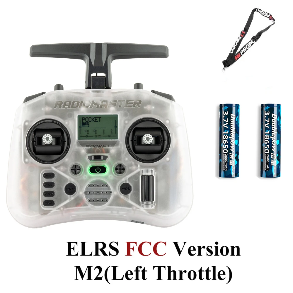 Radiomaster Pocket EdgeTX 2.4G Radio Controller FCC LBT (Mode2 Linkshänder-Drossel) CC2500 / ELRS Hall Gimbal-Sender