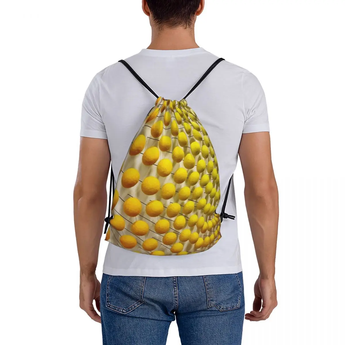 Yellow Primal Scream Band AWarm Glow Backpacks Multi-function Drawstring Bundle Pocket Shoes Bag Book Bags for Man Woman School