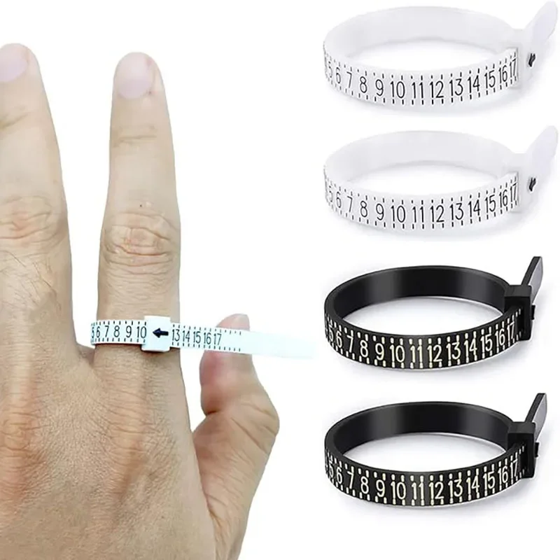 4 Stück/Packung Ringgrößenmesser Messwerkzeug Ringgrößen-Messset Fingergrößenmesser Schmuckgrößen-Messgerät Wiederverwendbar – Detail 4