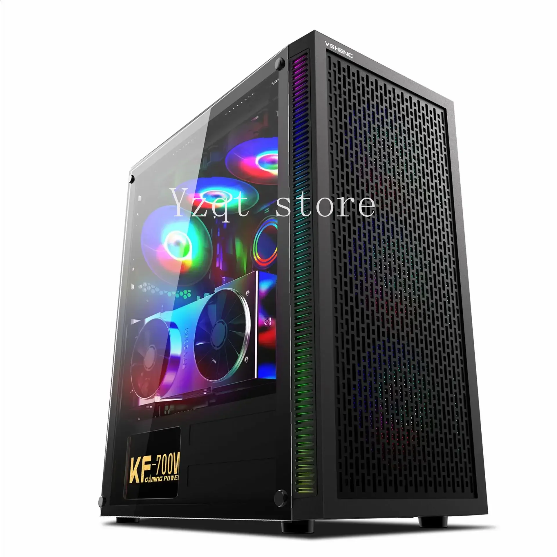 Cross-border Hurricane 2 glass side panel case supports dual X79 X99 CPU motherboards, E-ATX computer case, black