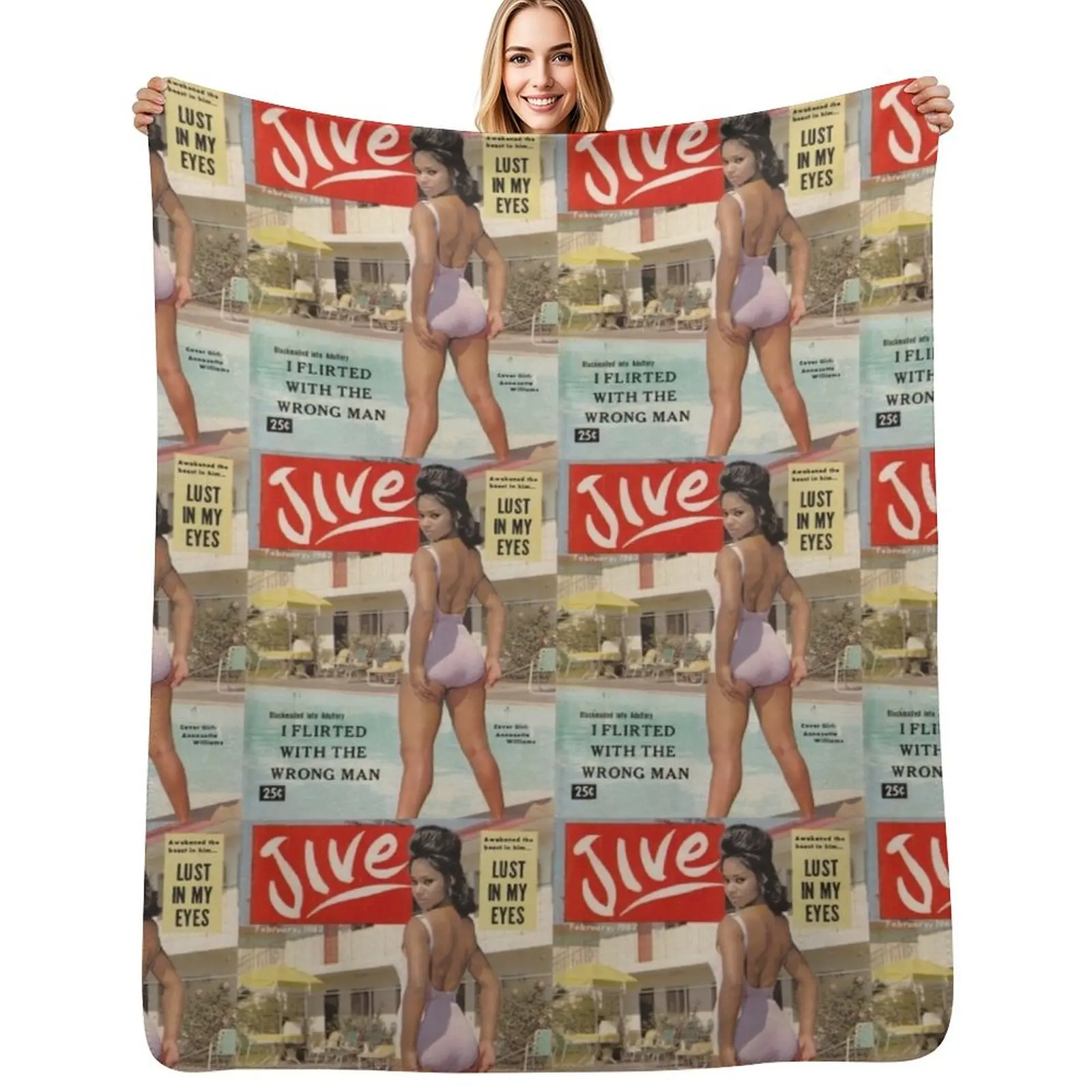 

Jive Cover Girl Throw Blanket Easy Care Comfortable Blanket for Couch